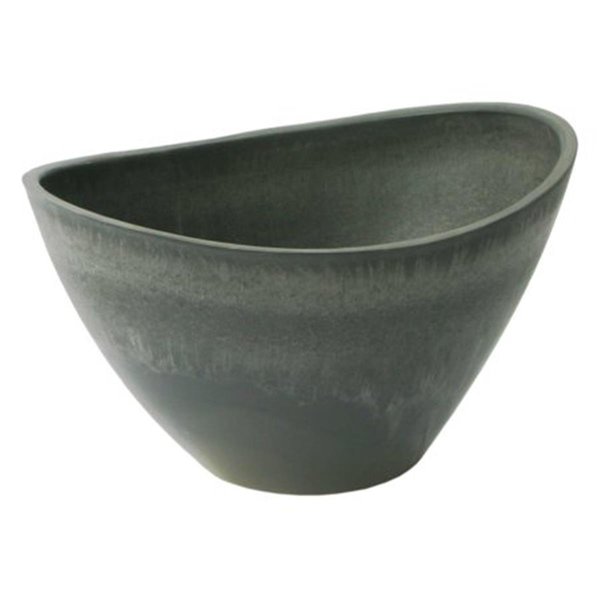 Algreen Valencia Planter with Wave Bowl - Charcoal Marble - 16 x 12 x 10 in. 25241